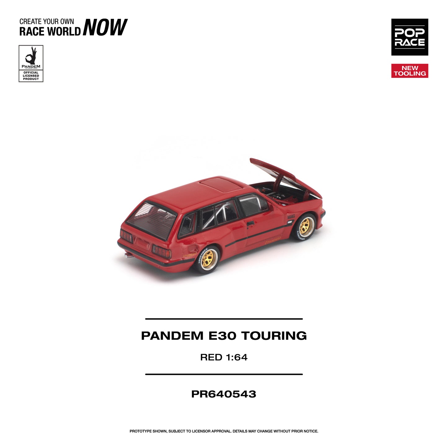 Pop Race Pandem E30 Touring - Red 1:64 Diecast Model 640543