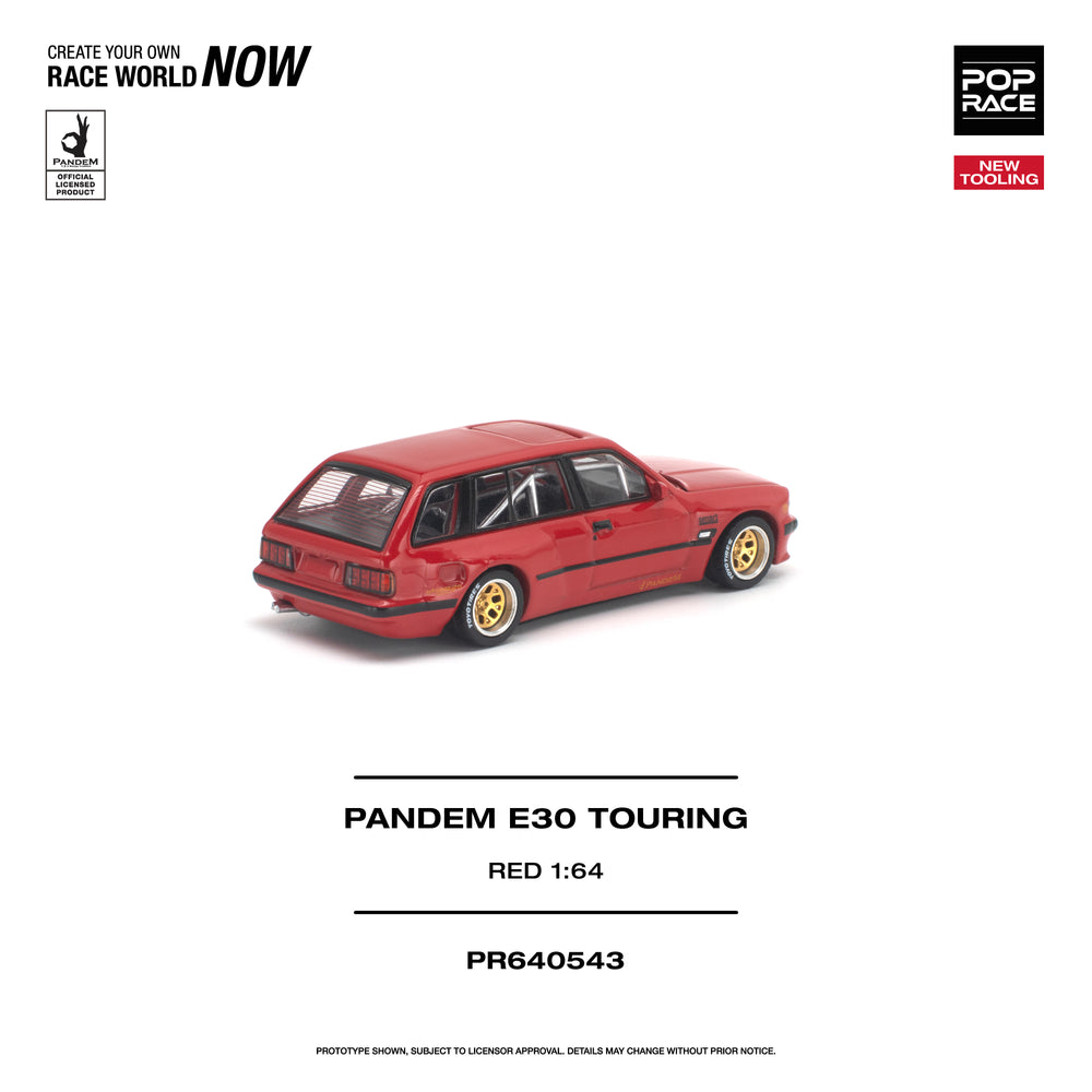 Pop Race Pandem E30 Touring - Red 1:64 Diecast Model 640543
