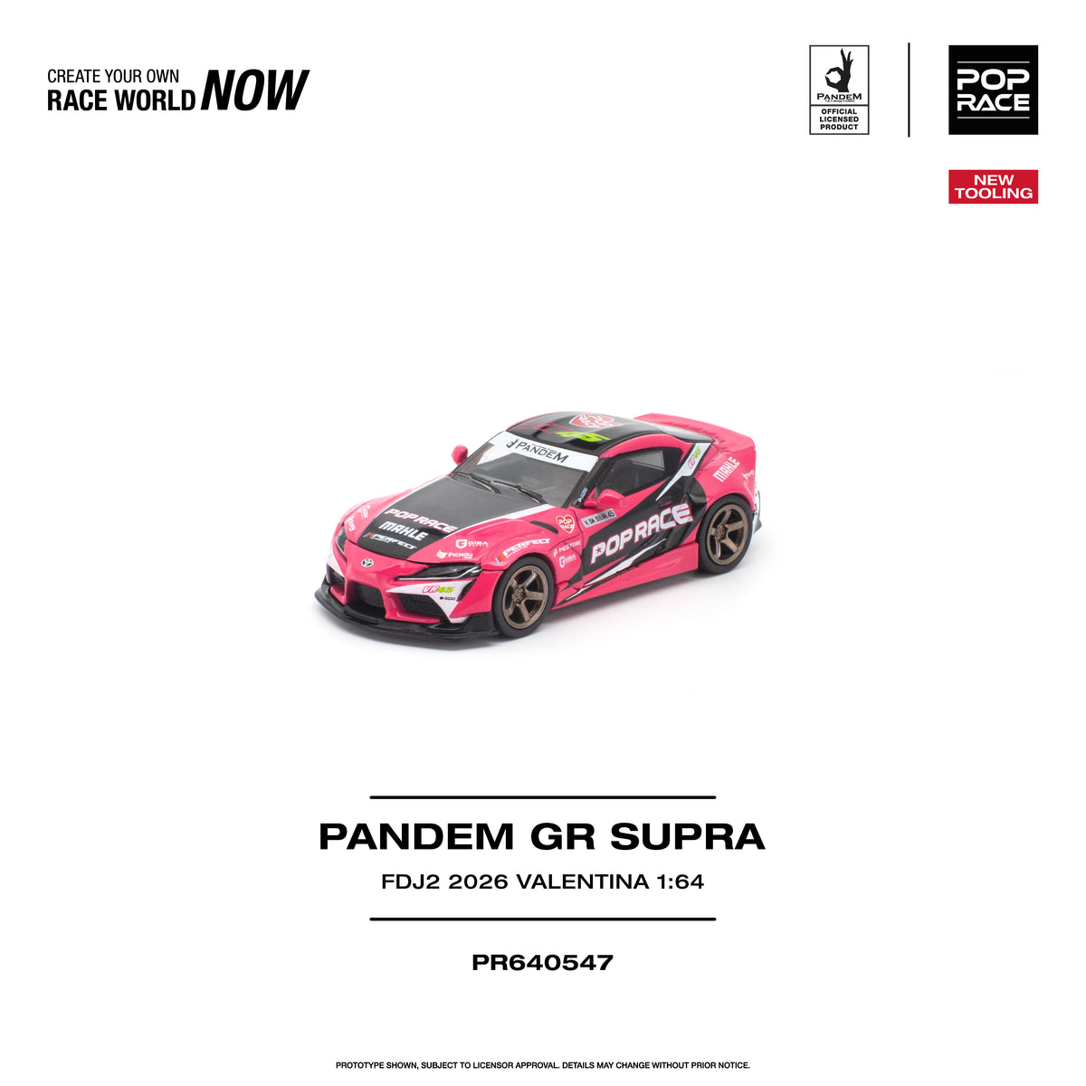 Pop Race Pandem GR Supra FDJ2 Valentina Piaz 1:64 Diecast Model PR640547