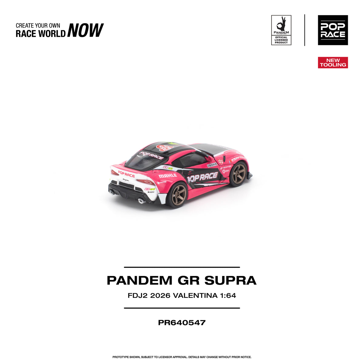 Pop Race Pandem GR Supra FDJ2 Valentina Piaz 1:64 Diecast Model PR640547