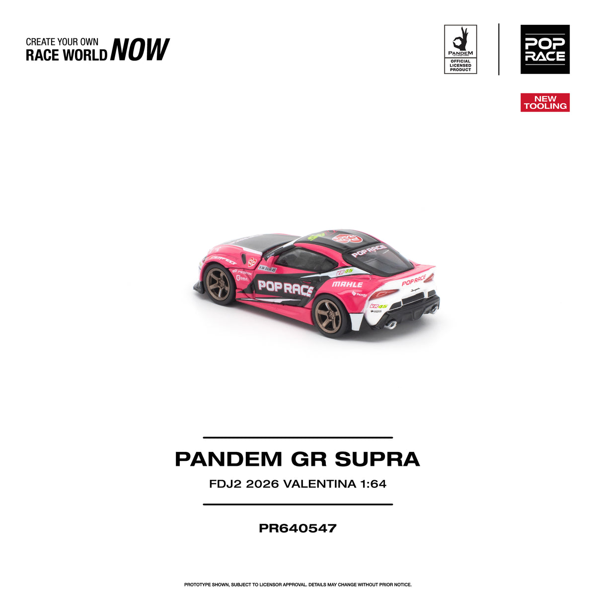 Pop Race Pandem GR Supra FDJ2 Valentina Piaz 1:64 Diecast Model PR640547