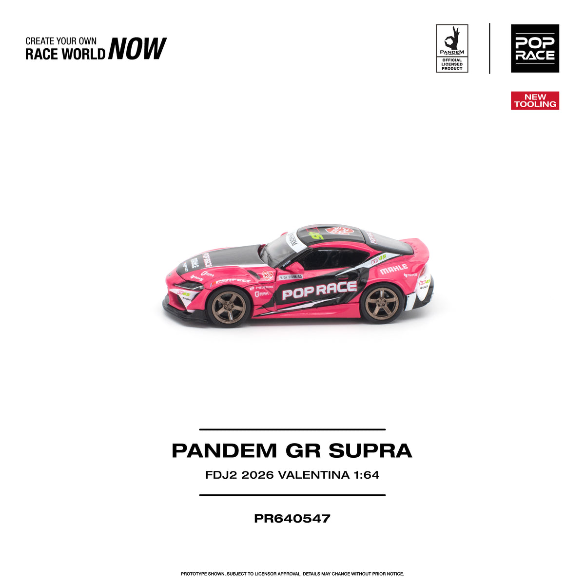 Pop Race Pandem GR Supra FDJ2 Valentina Piaz 1:64 Diecast Model PR640547