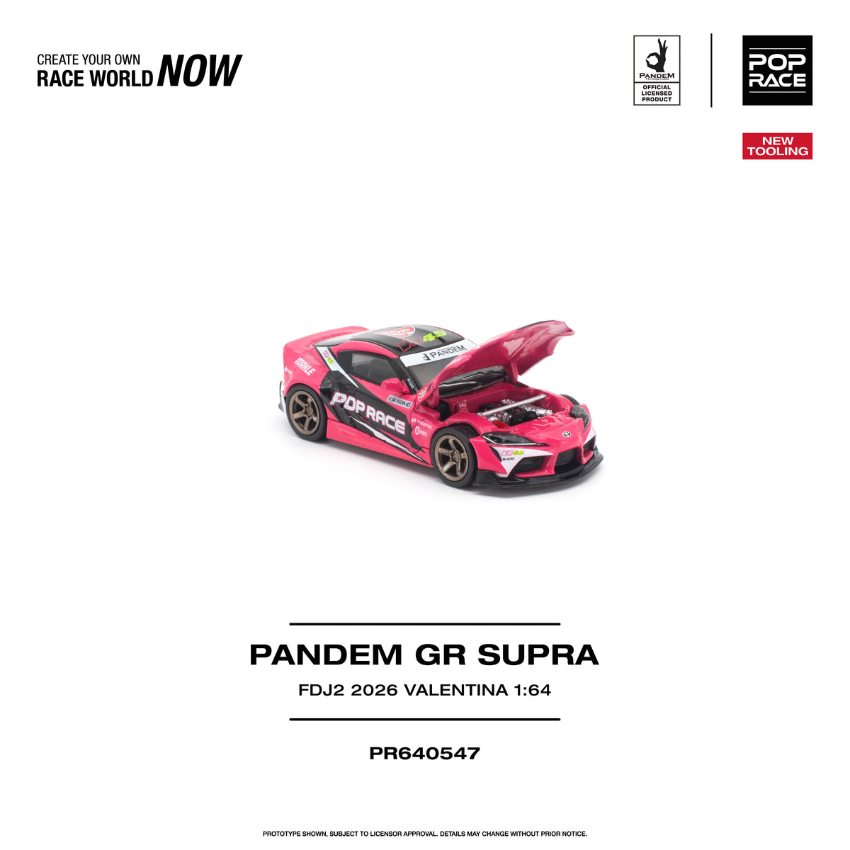Pop Race Pandem GR Supra FDJ2 Valentina Piaz 1:64 Diecast Model PR640547