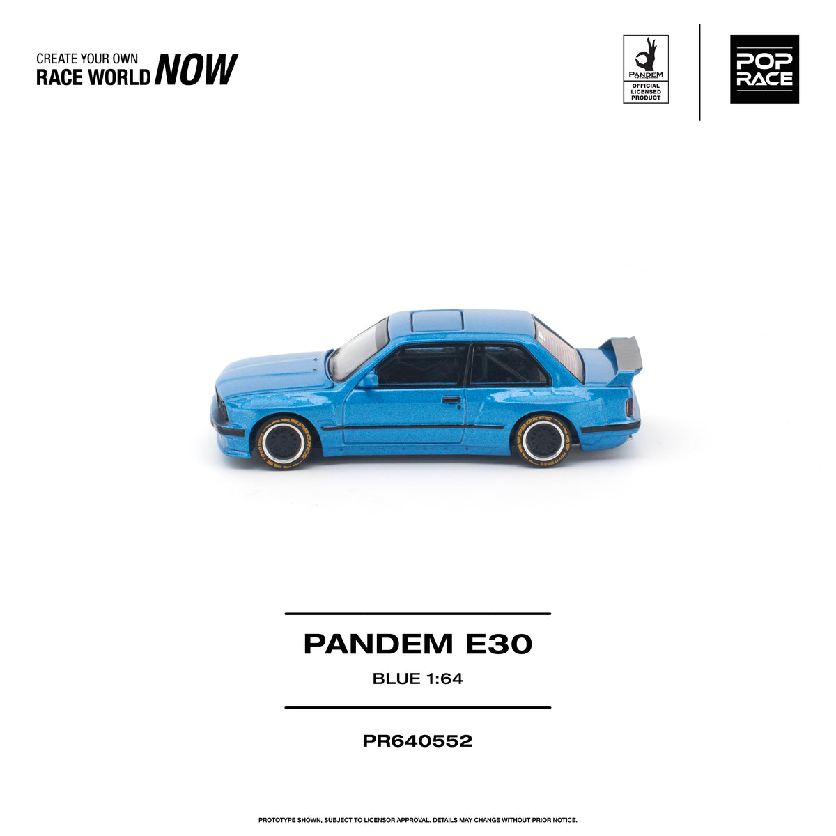 Pop Race Pandem E30 Blue 1:64 Diecast Model PR640552