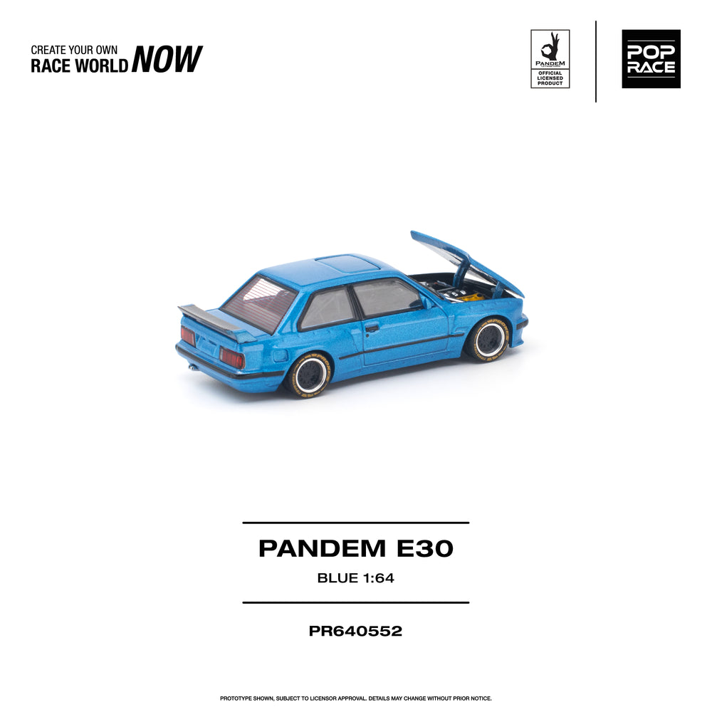 Pop Race Pandem E30 Blue 1:64 Diecast Model PR640552
