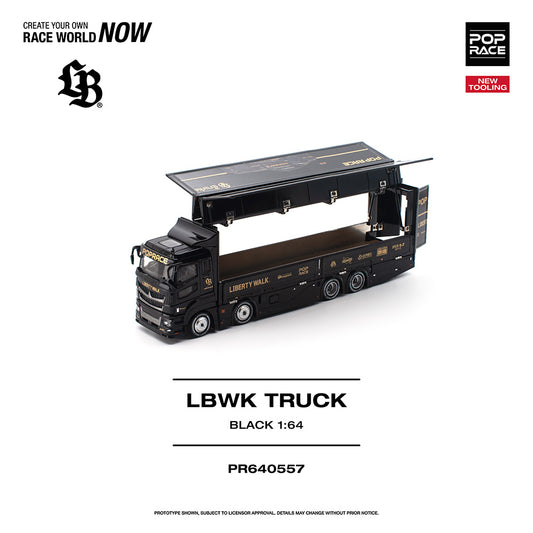 Pop Race LBWK AMG GT3 EVO Race Team Transport Truck 1:64 Diecast 640557