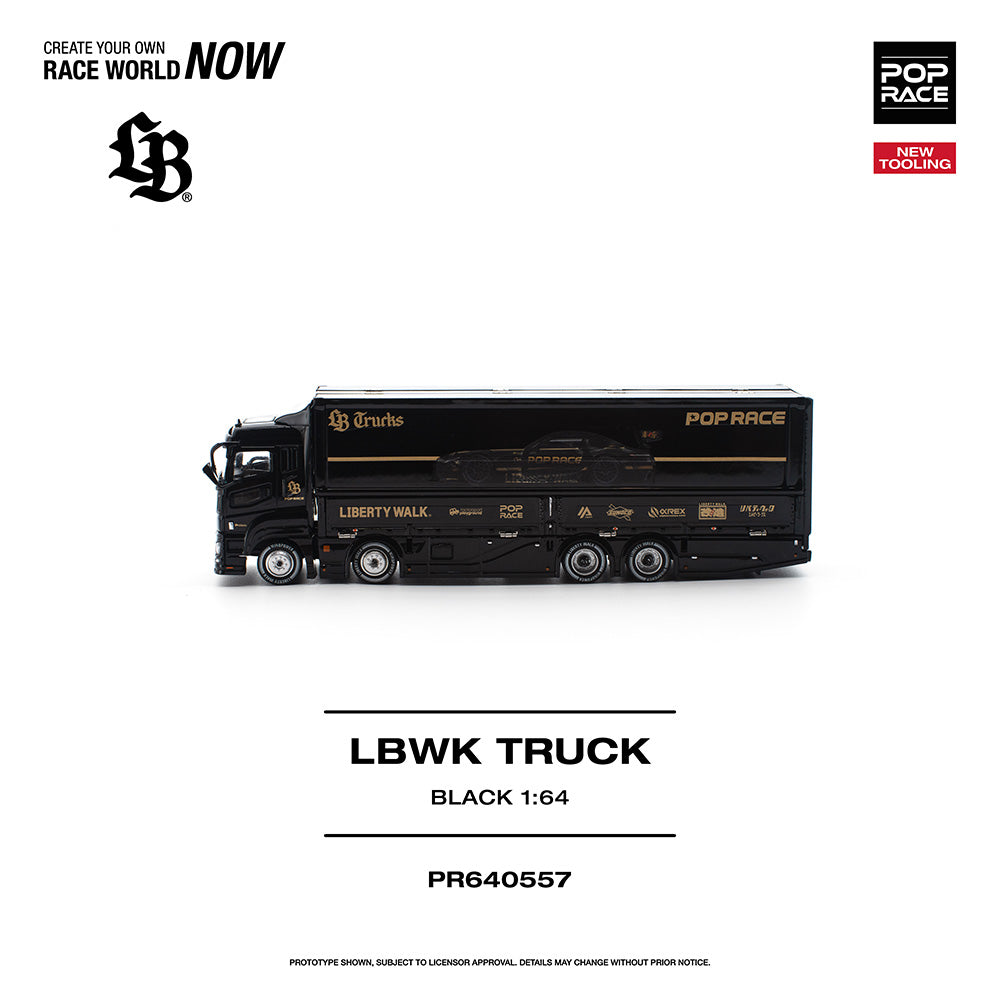 Pop Race LBWK AMG GT3 EVO Race Team Transport Truck 1:64 Diecast 640557