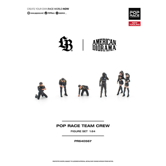 Pop Race LB Liberty Walk Team Crew 1:64 Figure Set 640567