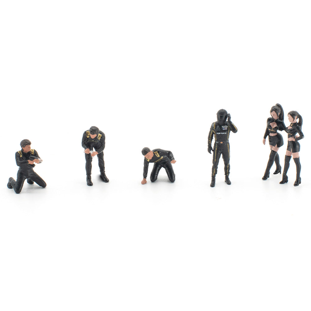 Pop Race LB Liberty Walk Team Crew 1:64 Figure Set 640567