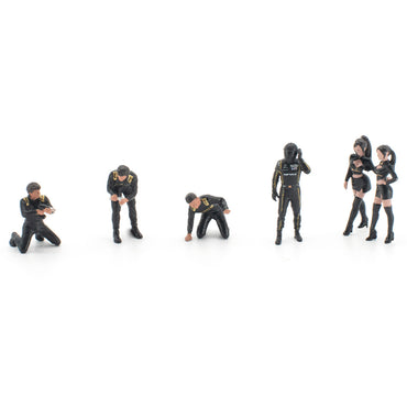 Pop Race LB Liberty Walk Team Crew 1:64 Figure Set 640567