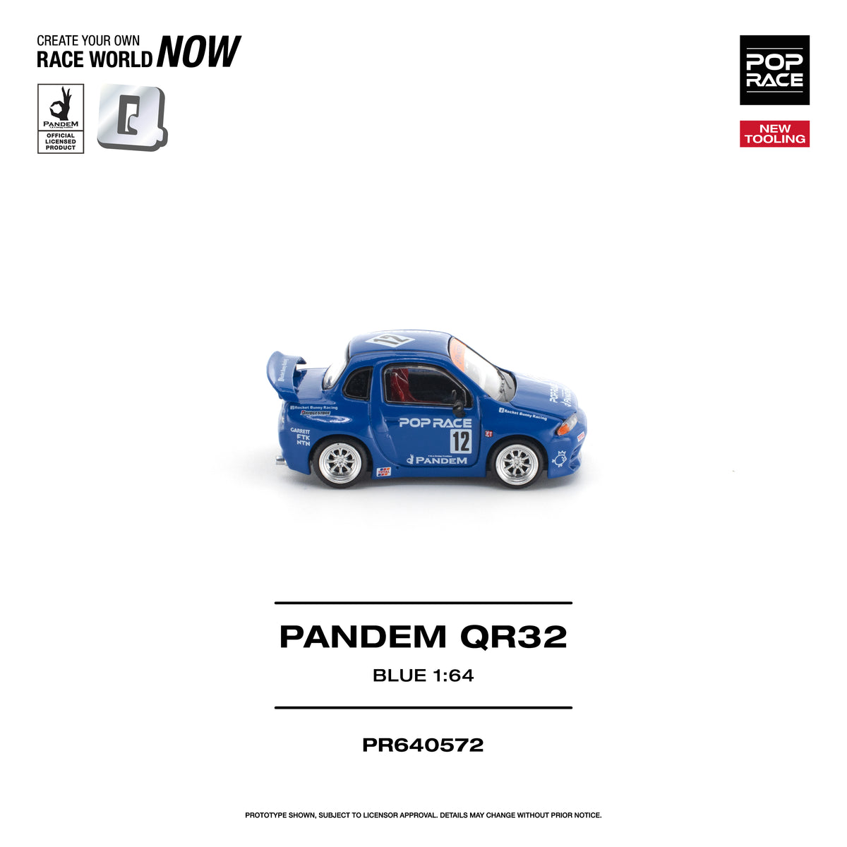 Pop Race Pandem QR32 Blue 1:64 Diecast Model 640572