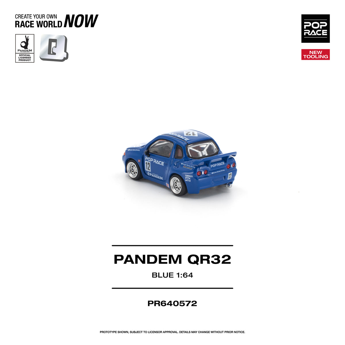 Pop Race Pandem QR32 Blue 1:64 Diecast Model 640572