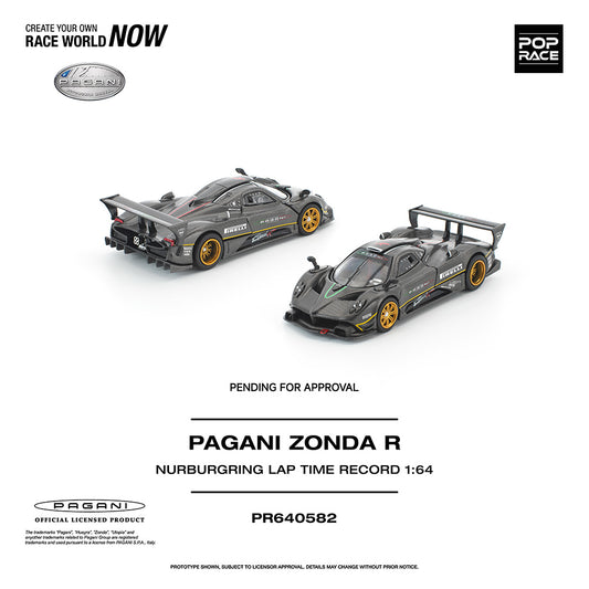 Pop Race Pagani Zonda R Nurburgring Lap Time Record 1:64 Diecast Car 640582