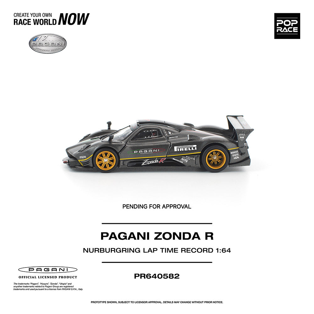 Pop Race Pagani Zonda R Nurburgring Lap Time Record 1:64 Diecast Car 640582