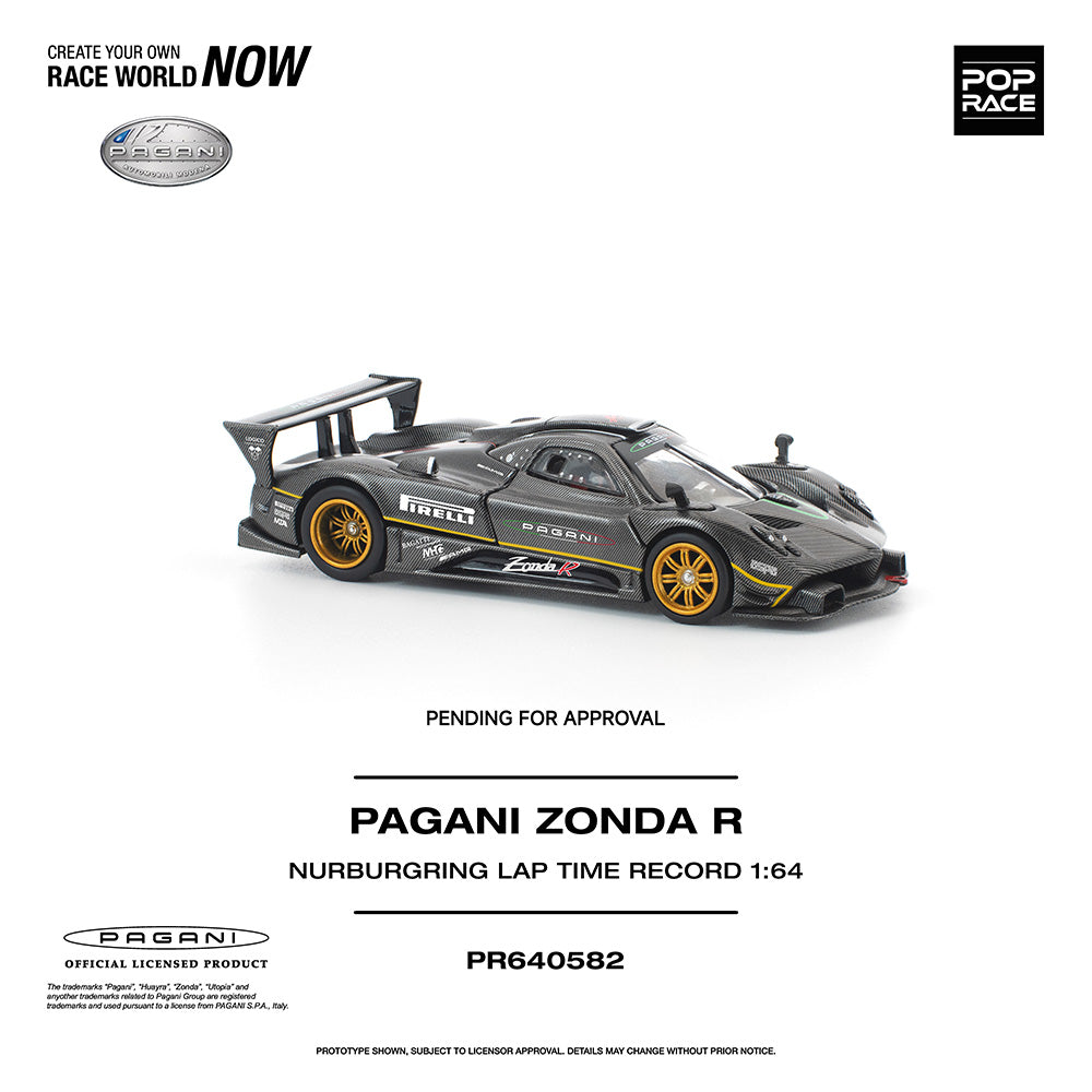 Pop Race Pagani Zonda R Nurburgring Lap Time Record 1:64 Diecast Car 640582