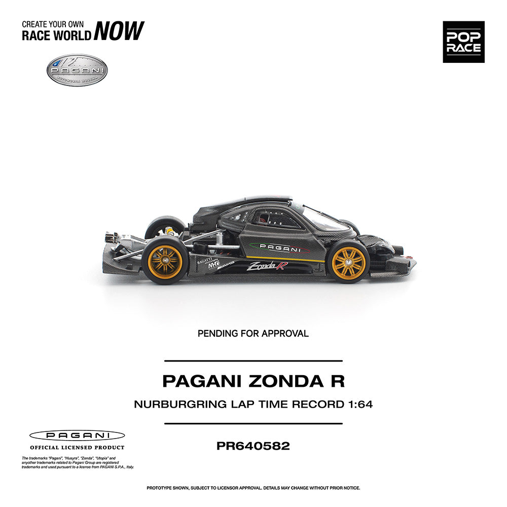 Pop Race Pagani Zonda R Nurburgring Lap Time Record 1:64 Diecast Car 640582