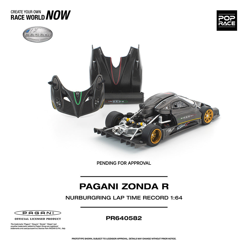Pop Race Pagani Zonda R Nurburgring Lap Time Record 1:64 Diecast Car 640582
