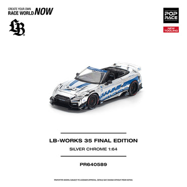 Pop Race LB-Works 35 Final Edition Silver Chrome 1:64 Diecast Car 640589