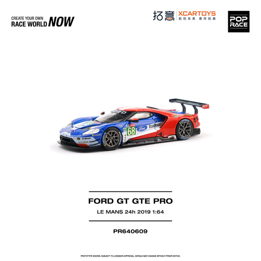 Pop Race Ford GT GTE Pro Le Mans 24H 2019 1:64 Diecast Model 640609