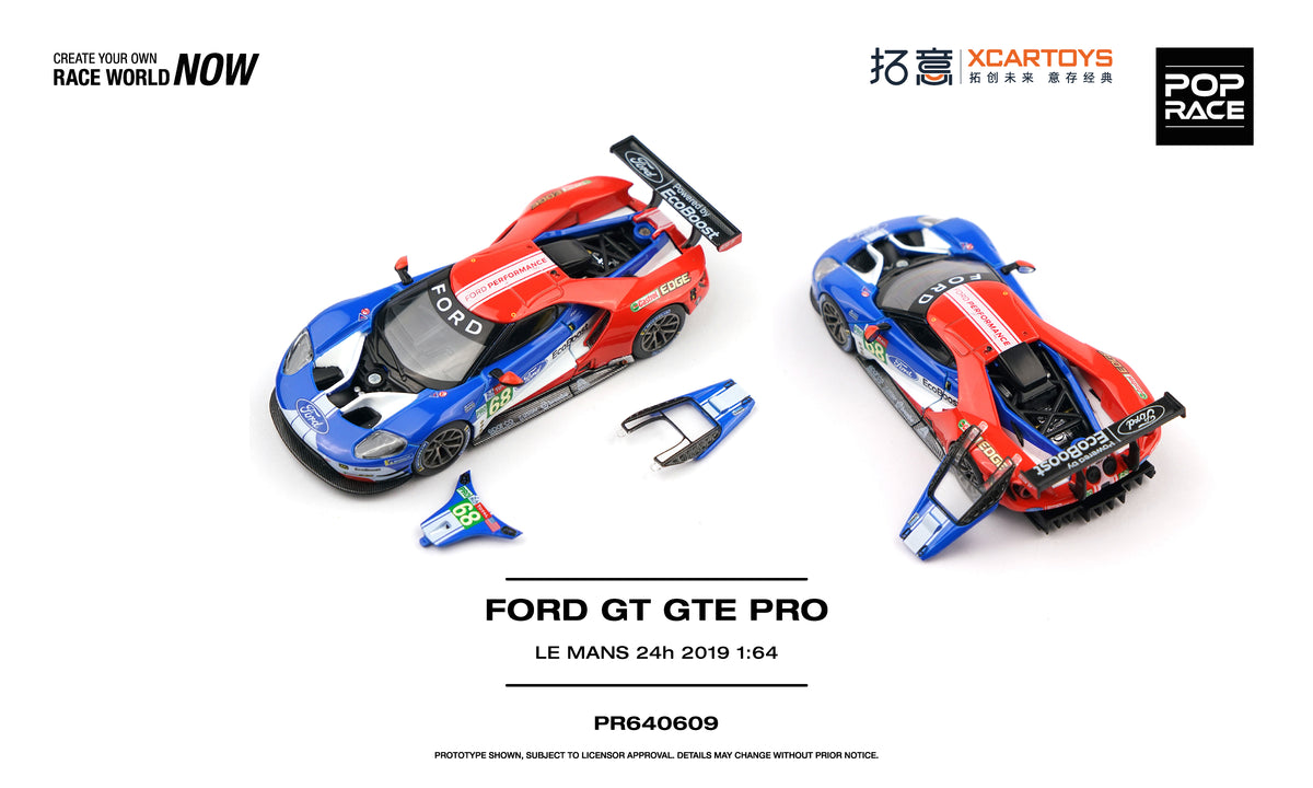 Pop Race Ford GT GTE Pro Le Mans 24H 2019 1:64 Diecast Model 640609