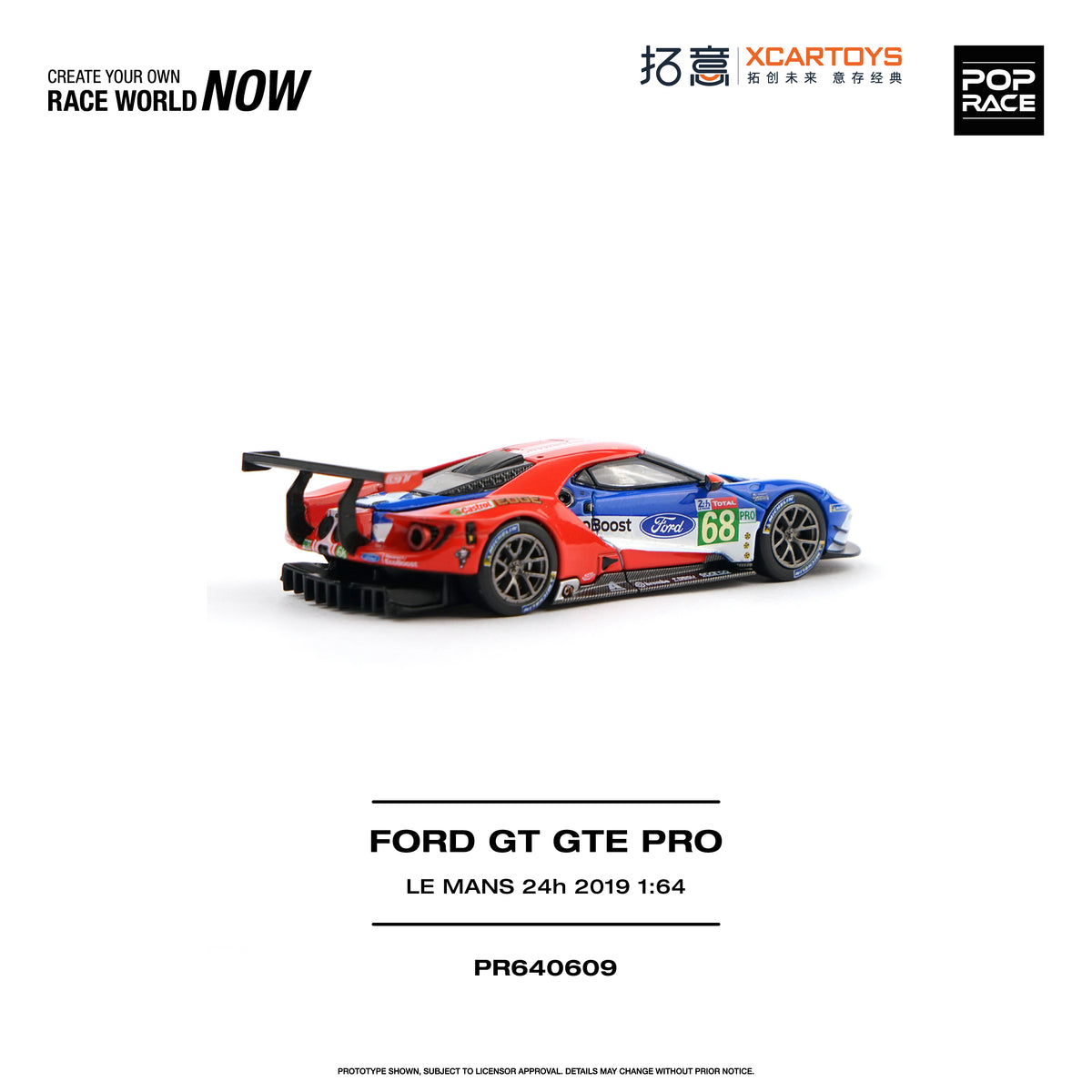 Pop Race Ford GT GTE Pro Le Mans 24H 2019 1:64 Diecast Model 640609
