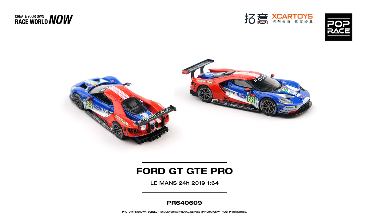 Pop Race Ford GT GTE Pro Le Mans 24H 2019 1:64 Diecast Model 640609