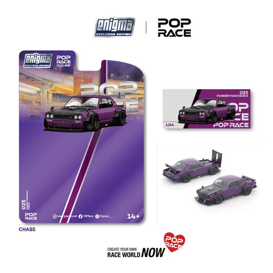 Pop Race Pandem Hakosuka Purple Enigma 1:64 Diecast Model PR64E025