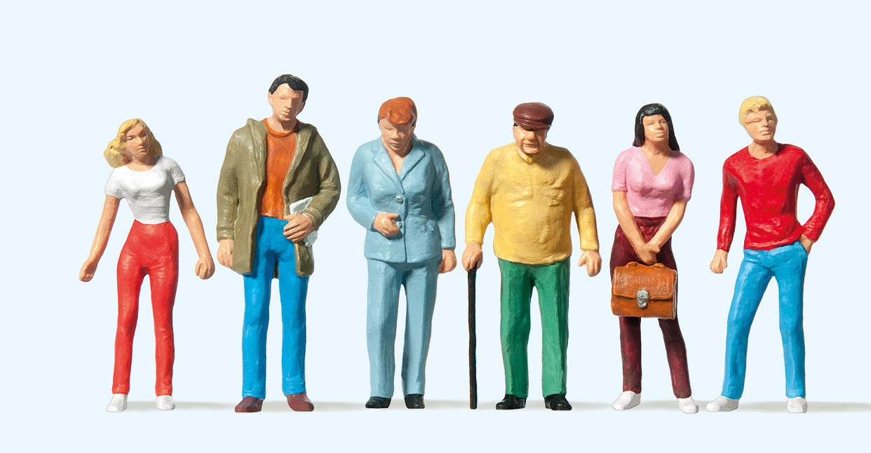 Preiser 65320 Passers By Standing (6) Figure Set O Gauge