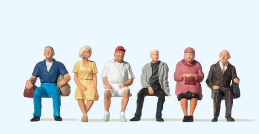 Preiser 65338 Seated Passengers (6) Figure Set O Gauge