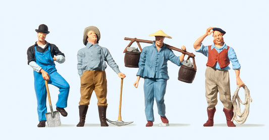 Preiser 65343 American Railroad Workers (4) Figure Set O Gauge