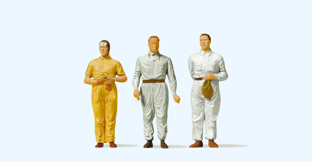Preiser 65344 Classic Racing Drivers (3) Figure Set O Gauge