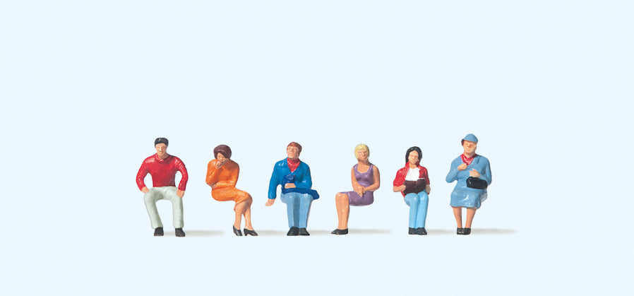 Preiser 75004 Seated Persons (6) Figure Set TT Scale