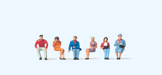 Preiser 75004 Seated Persons (6) Figure Set TT Scale