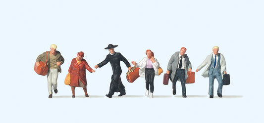 Preiser 75012 Passengers Hurrying (6) Figure Set TT Scale