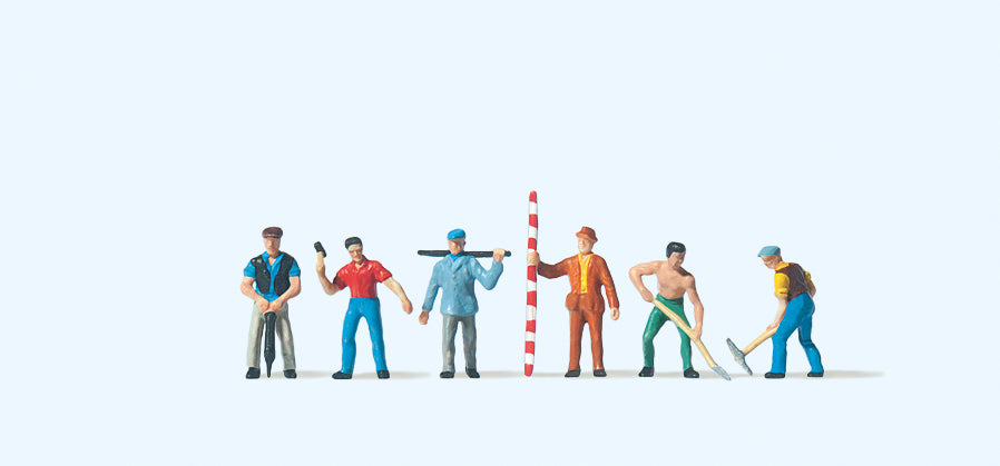 Preiser 79030 Road Workers (6) with Tools Figure Set N Gauge