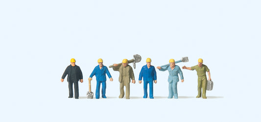 Preiser 79096 Track Workers (6) Figure Set N Gauge