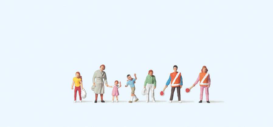 Preiser 79109 School Crossing Patrol (7) Figure Set N Gauge