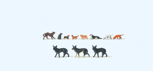 Preiser 79122 Dogs (11) Figure Set N Gauge