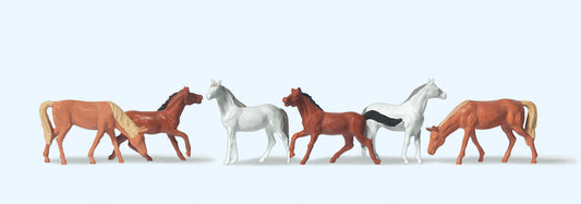 Preiser 79150 Horses (6) Figure Set N Gauge