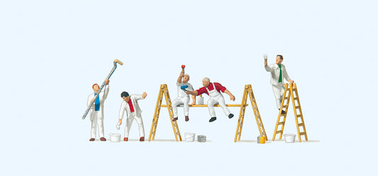 Preiser 79177 Decorators (5) with Ladders Figure Set N Gauge