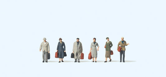 Preiser 79219 Travellers Walking Era III (6) Figure Set N Gauge