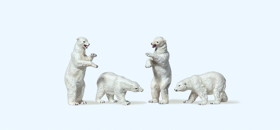 Preiser 79716 Circus Polar Bears (4) Figure Set N Gauge