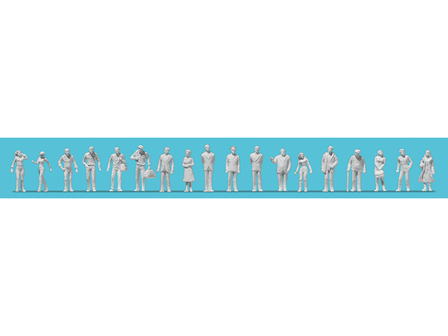 Preiser Passers By (18) Unpainted Figure Set PR80993 1:200
