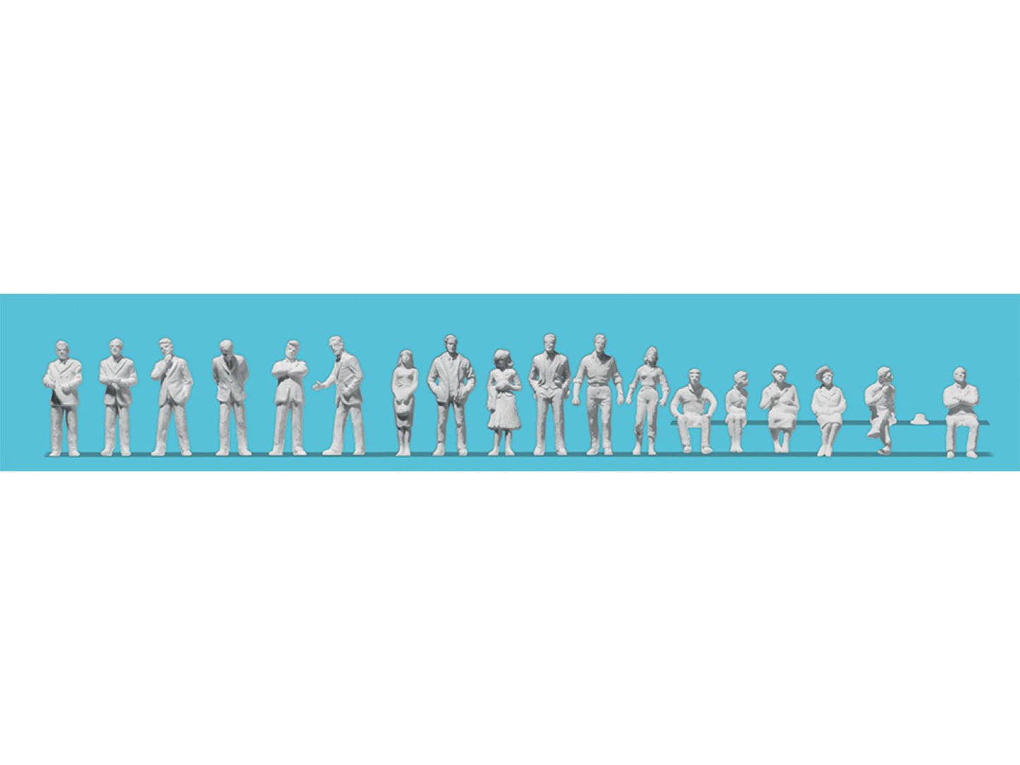 Preiser Assorted Persons (18) Unpainted Figure Set PR80994 1:200