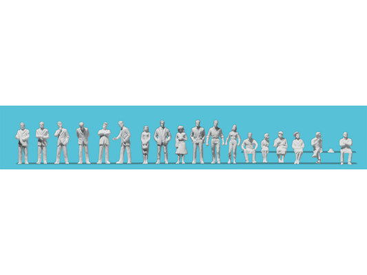 Preiser Assorted Persons (18) Unpainted Figure Set PR80994 1:200