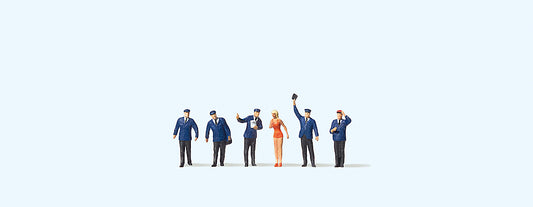 Preiser 88536 DB Railway Personnel (5) and Young Lady Figure Set Z Scale