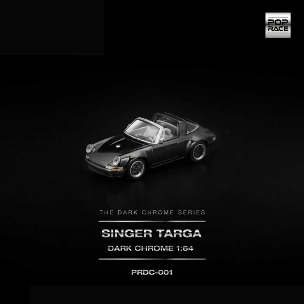 Pop Race Singer Targa Dark Chrome 1:64 Diecast Car PRDC001