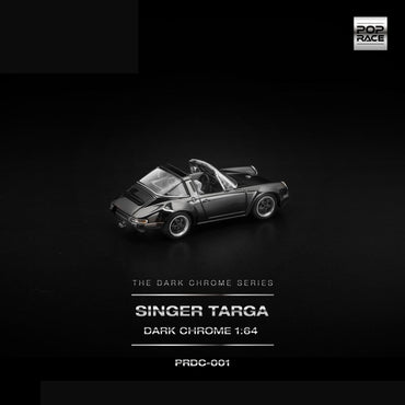 Pop Race Singer Targa Dark Chrome 1:64 Diecast Car PRDC001