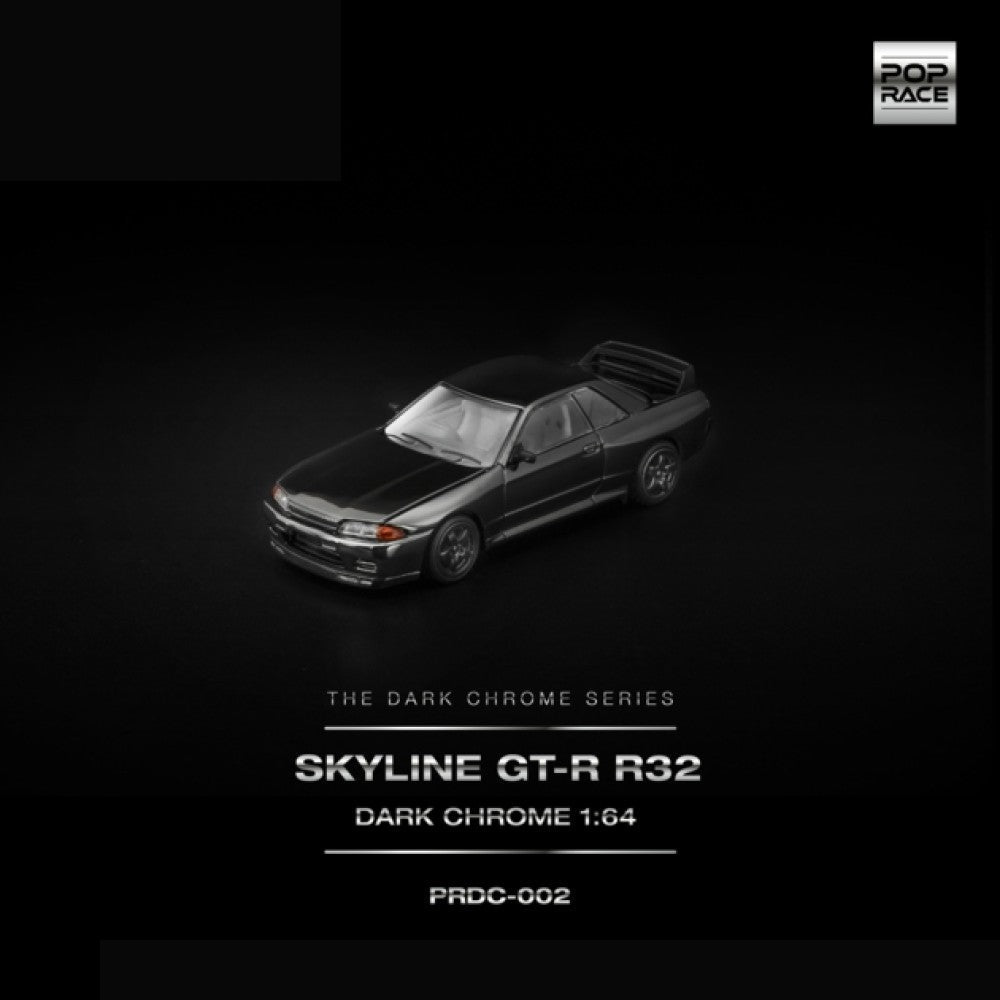 Pop Race R32 GT-R Dark Chrome 1:64 Diecast Car PRDC002