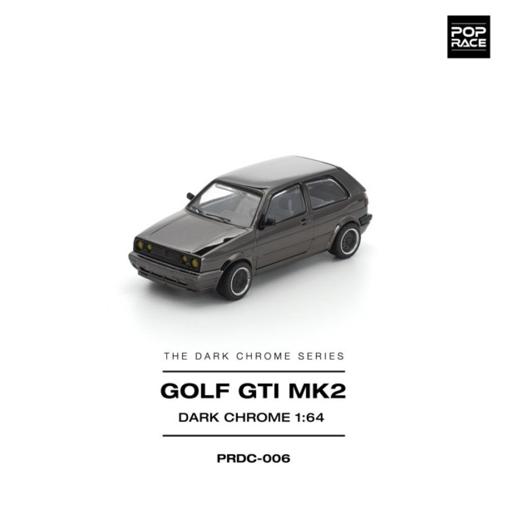 Pop Race Golf GTI Mk2 Dark Chrome 1:64 Diecast Car PRDC006